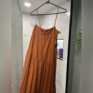 Abercrombie Maxi Dress - burnt brown color
